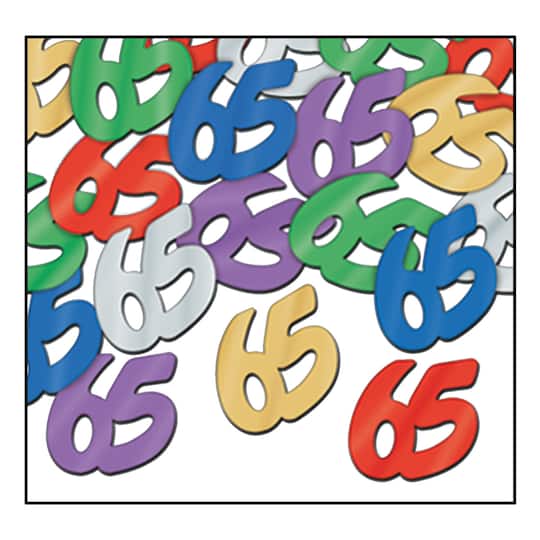 Beistle 1/2oz. Multicolor Fanci-Fetti "65" Silhouettes, 3ct.